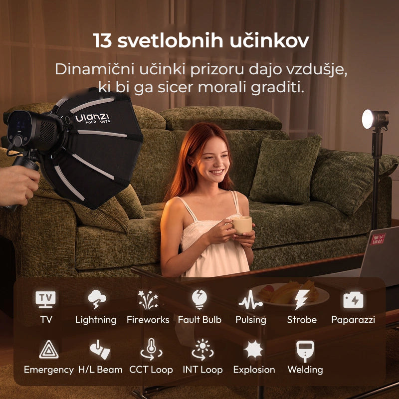 Ulanzi LC60 LightOn ruční COB světlo 65 W s režimem blesku