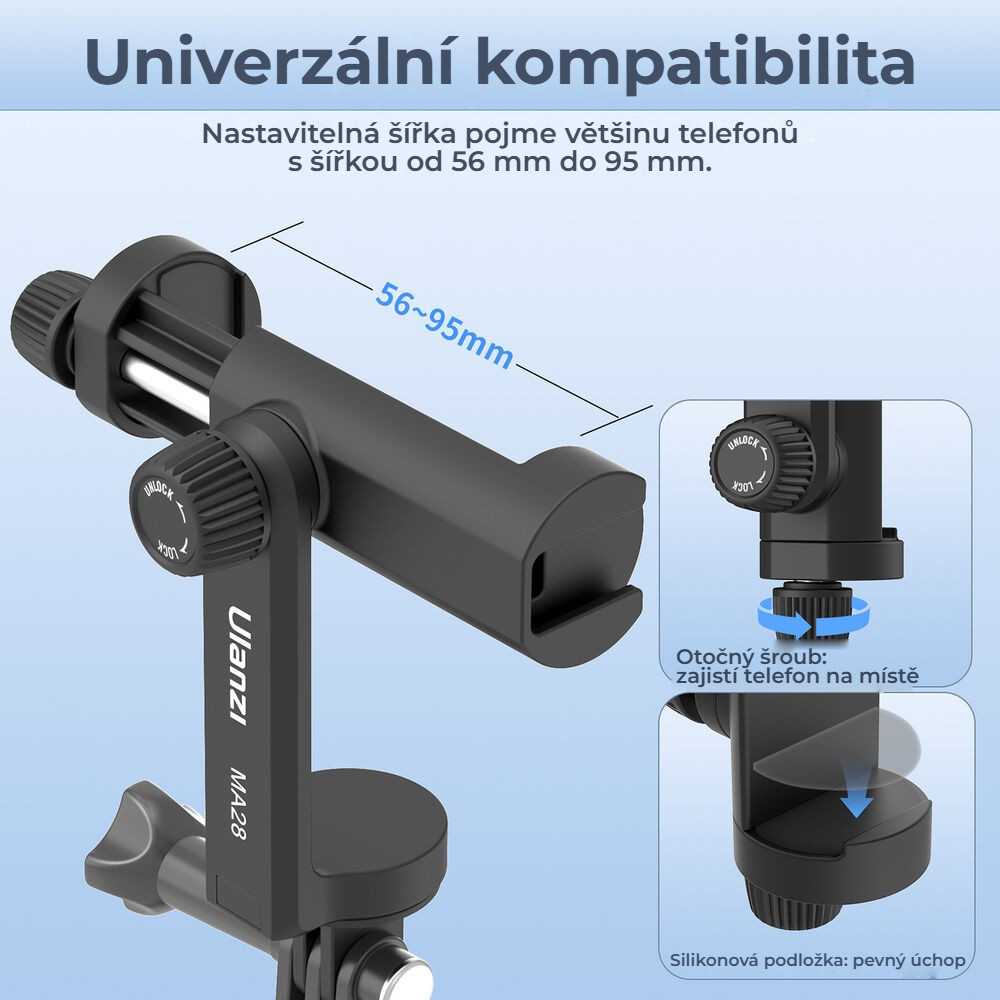 Ulanzi MA28 – Vidlice GoPro dole, svorka nahoře