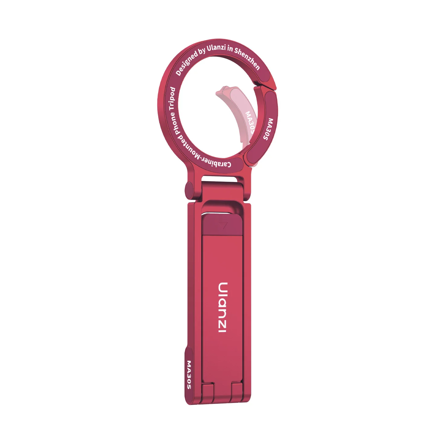 Ulanzi MA30S Magnetic Carabiner Phone Tripod Stand, 8 mm Slim, Red