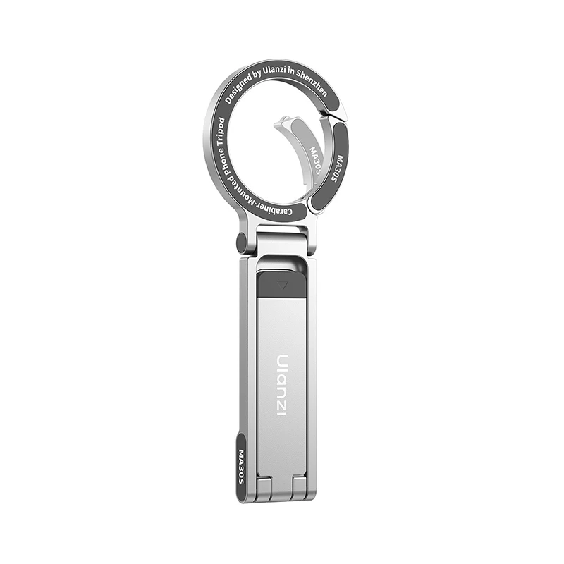 Ulanzi MA30S Magnetic Carabiner Phone Tripod Stand, 8 mm Slim, Silver