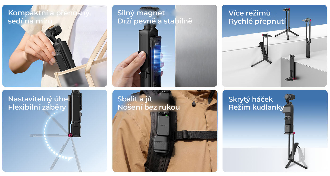 Ulanzi MA66 magnetický ministativ pro DJI Osmo Pocket 3 – Přehled hlavních vlastností