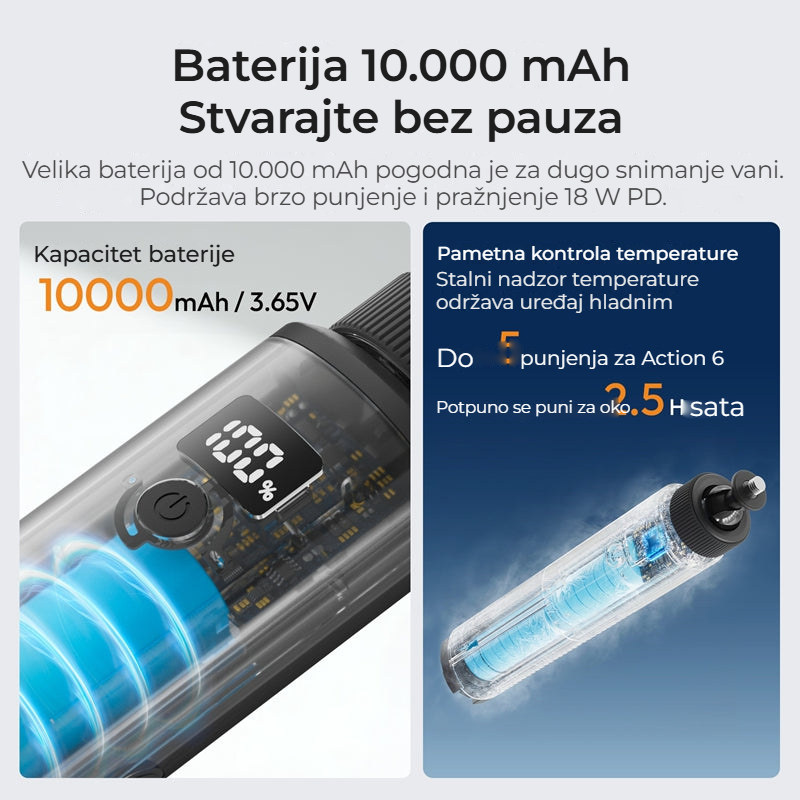 Ulanzi MA93 nabíjecí rukojeť 10 000 mAh se stativem