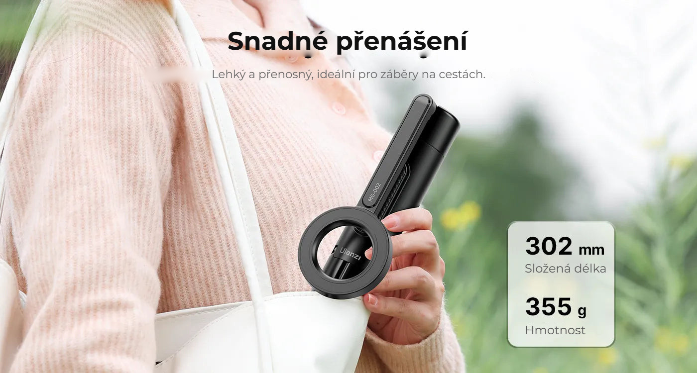 Ulanzi MG-002 Max V3 magnetická selfie tyč – Snadné přenášení