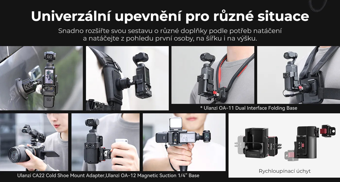 Ulanzi PK-06 adaptér pro Pocket 3 – Univerzální upevnění do různých situací