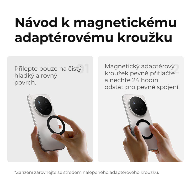 Ulanzi MT-44 M černá – Jak nalepit magnetický kroužek