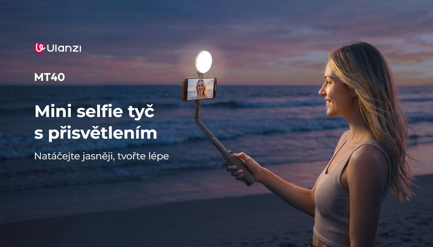 Ulanzi MT40 mini selfie tyč s přisvětlením