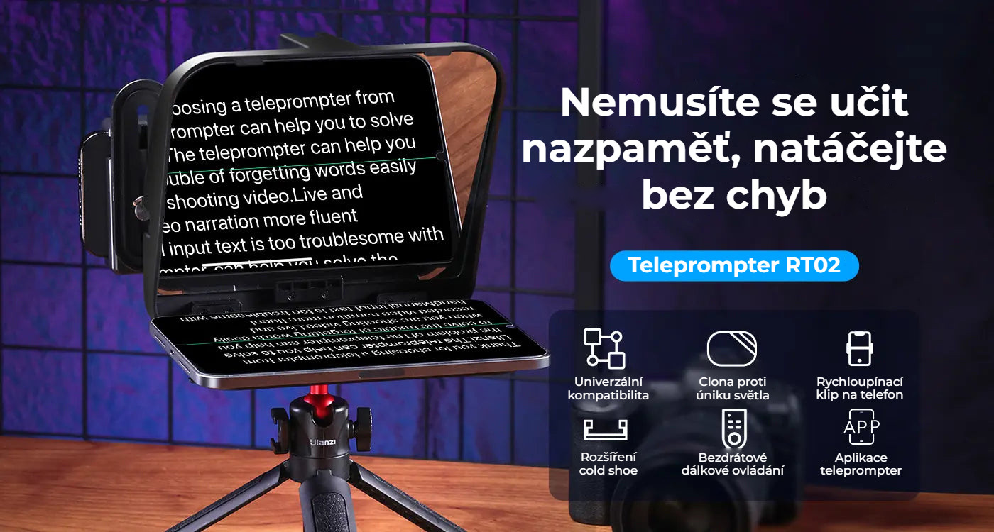 Ulanzi RT02 teleprompter pro tablety a smartphony