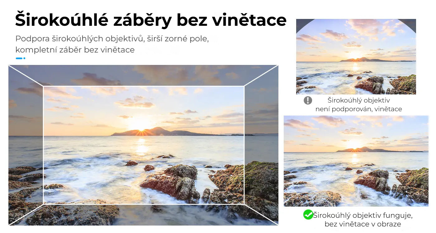 Ulanzi RT02 teleprompter pro tablety a smartphony – Širokoúhlé objektivy bez vinětace