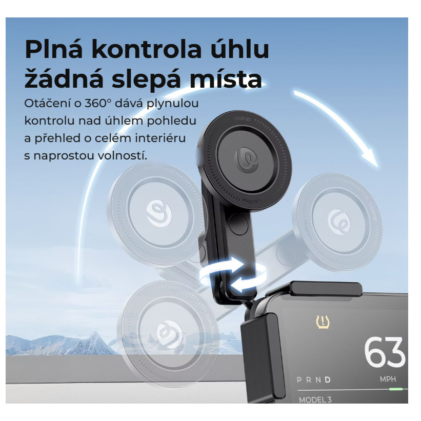 Ulanzi SK28 magnetický držák pro Tesla – Otočný kloub s rozsahem 360°