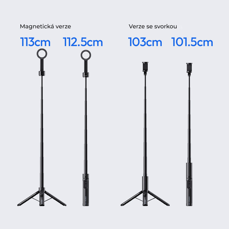 Ulanzi SK26 Portable Selfie Stick Tripod – Výška verzí