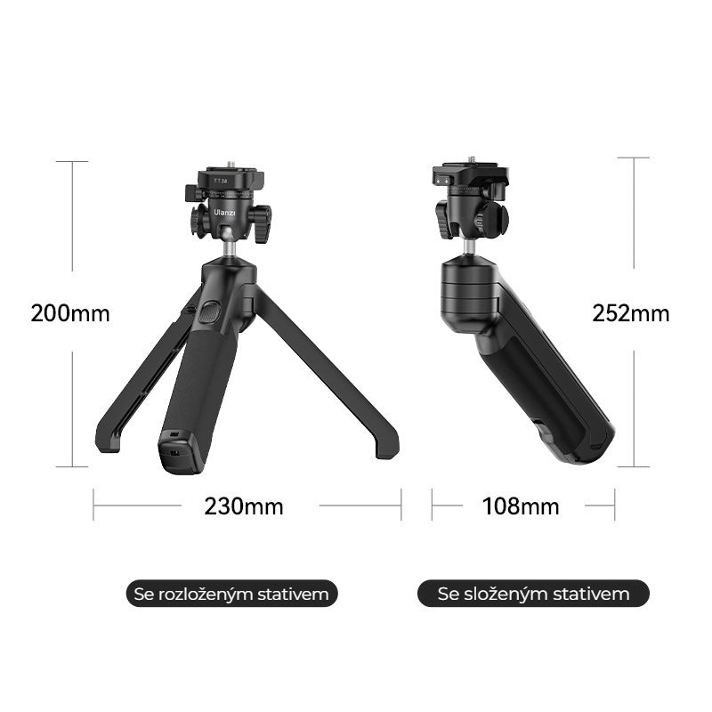 Ulanzi TT38 ClickOpen Tabletop Tripod – Rozměry a hmotnost