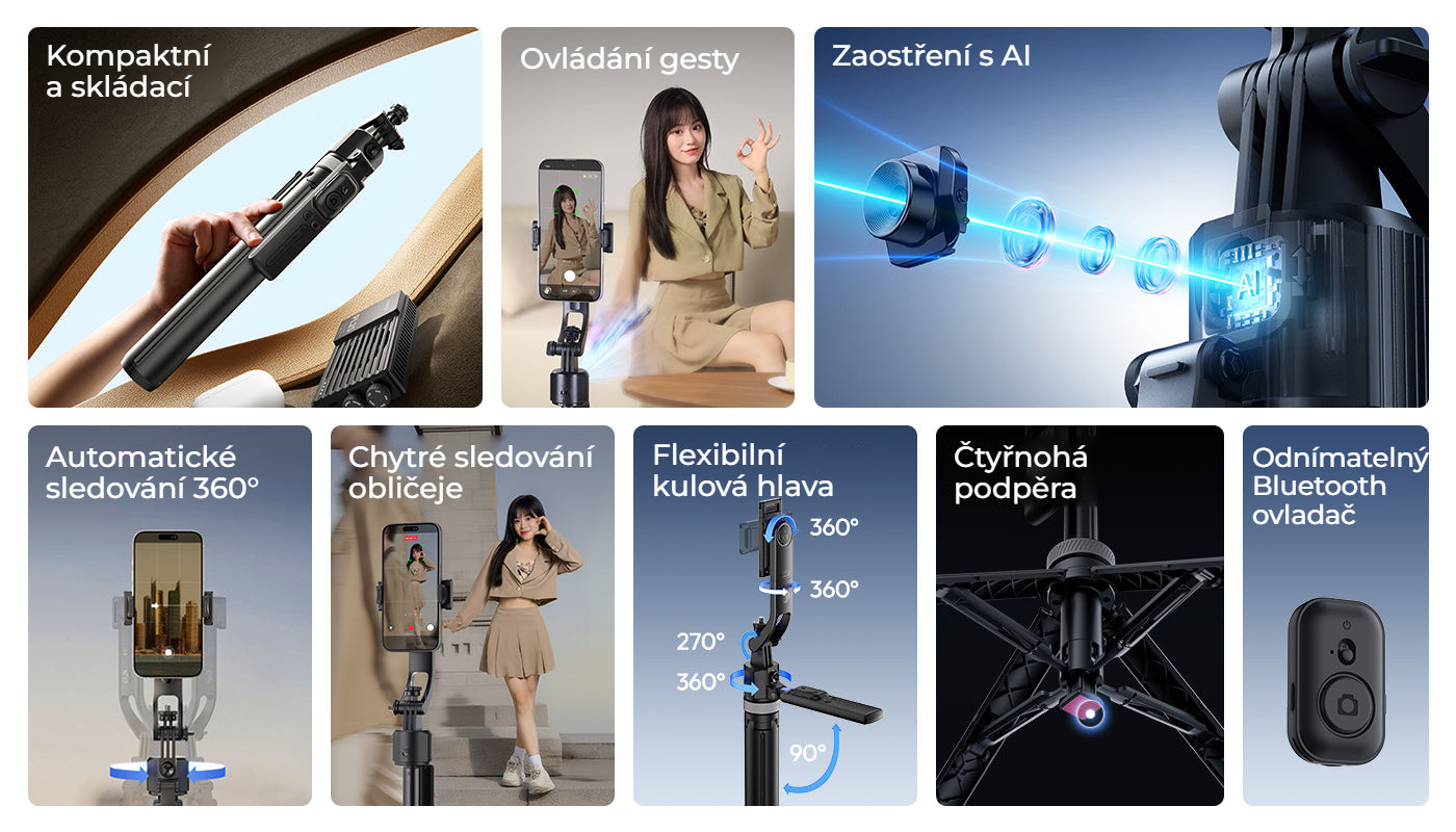 Ulanzi TT23 selfie tyč a stativ s automatickým sledováním – Vše podstatné na jednom místě
