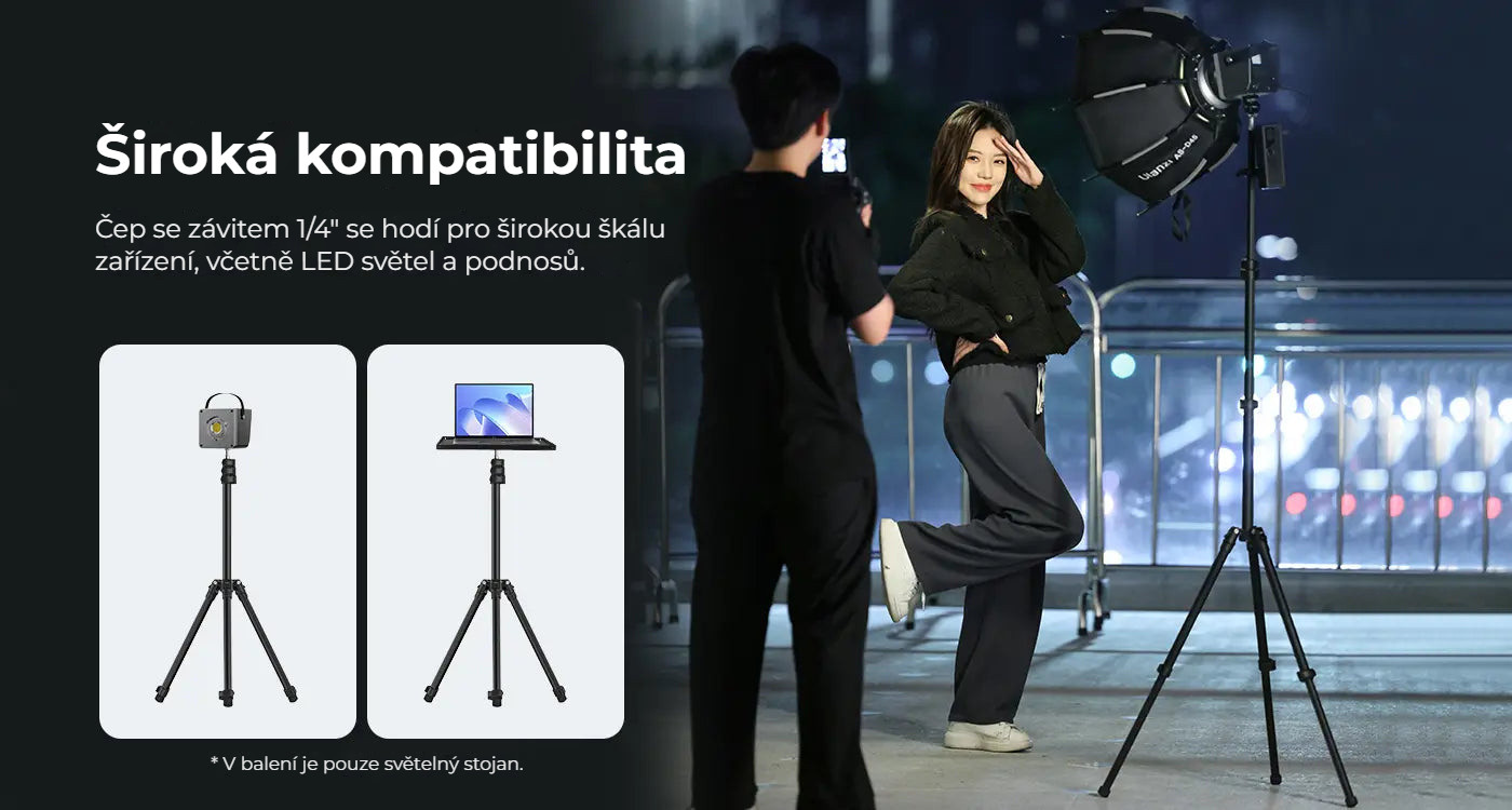 Ulanzi TT43 Reverse Folding Light Stand – Široká kompatibilita