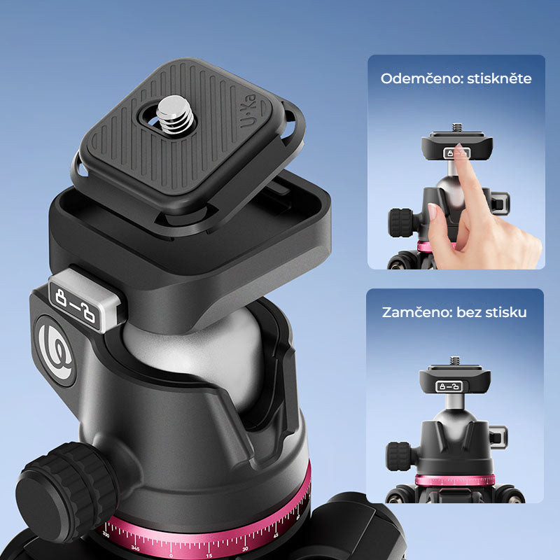 Ulanzi TZ01 Versatile 2-in-1 Carbon Fiber Tripod – Rychloupínací destička Uka / F38