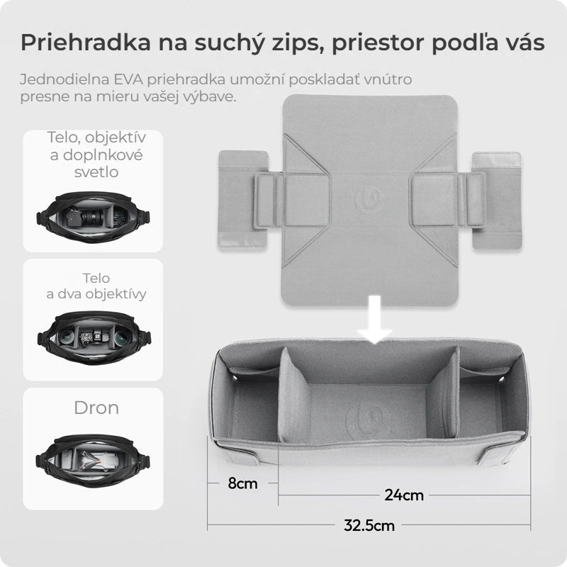 Ulanzi U023 fotobrašna přes rameno 13 l s dělicím systémem