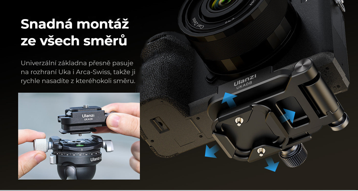 Ulanzi UKA08 Uka Camera Foldable L-Bracket – Snadná montáž ze všech směrů