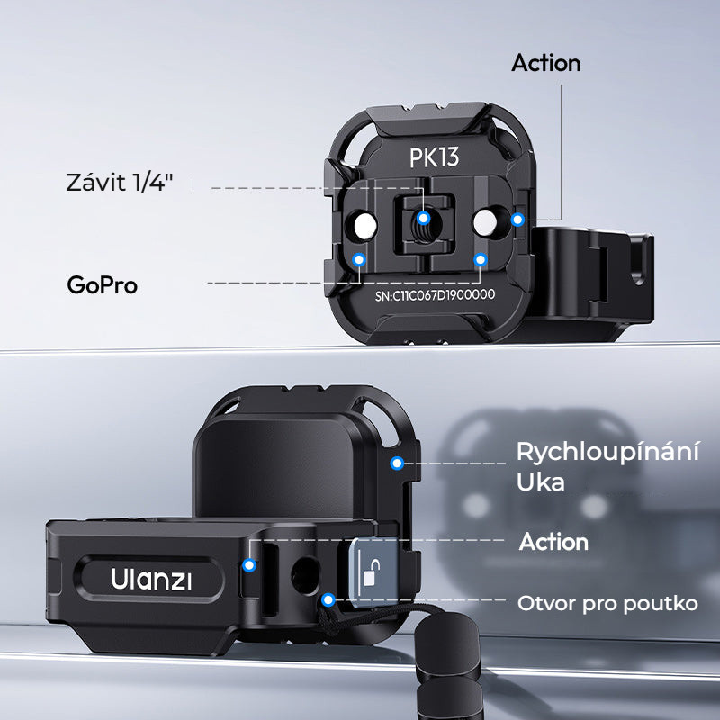 Ulanzi PK13 Uka Expansion Adapter for DJI Osmo Pocket 3 – Uka, Action a otvor pro poutko