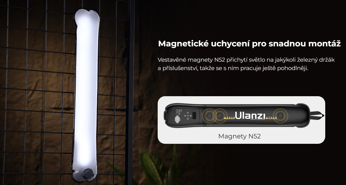 Ulanzi UA12 12W nafukovací světlo – Magnetické uchycení pro snadnou montáž