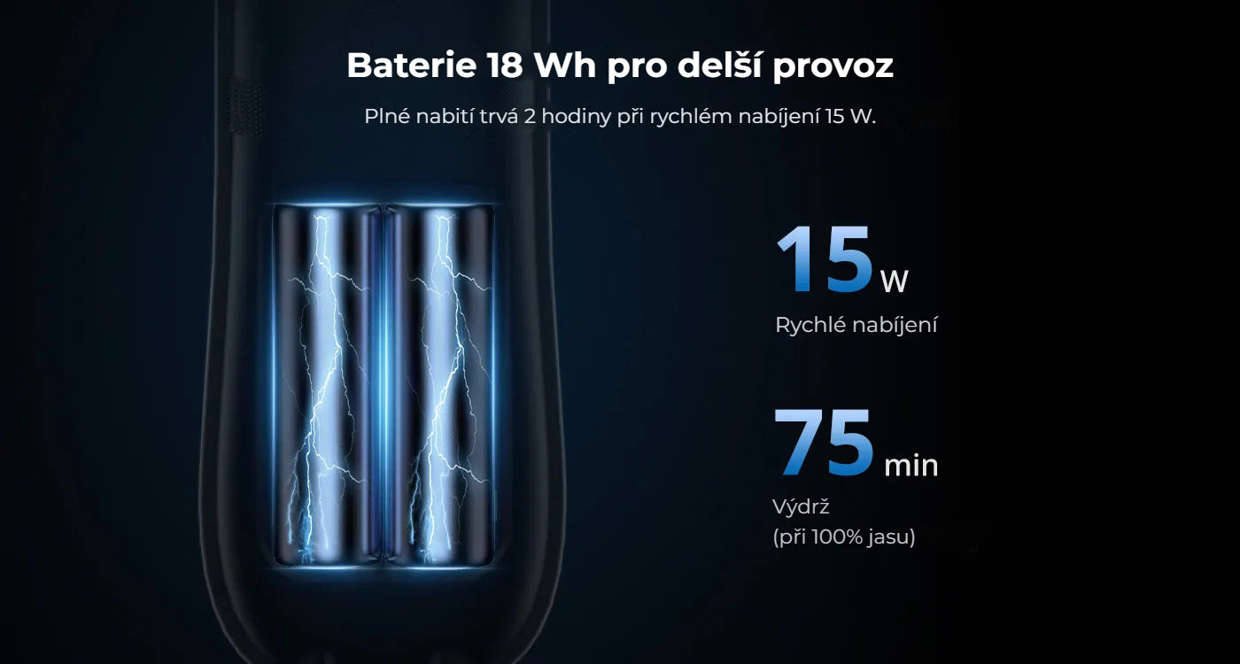Ulanzi UA12 12W nafukovací světlo – Baterie 18 Wh pro delší provoz