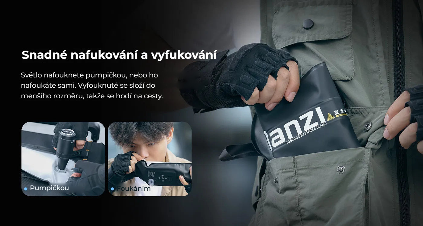 Ulanzi UA12 12W nafukovací světlo – Nafouknutí pumpičkou nebo ústy