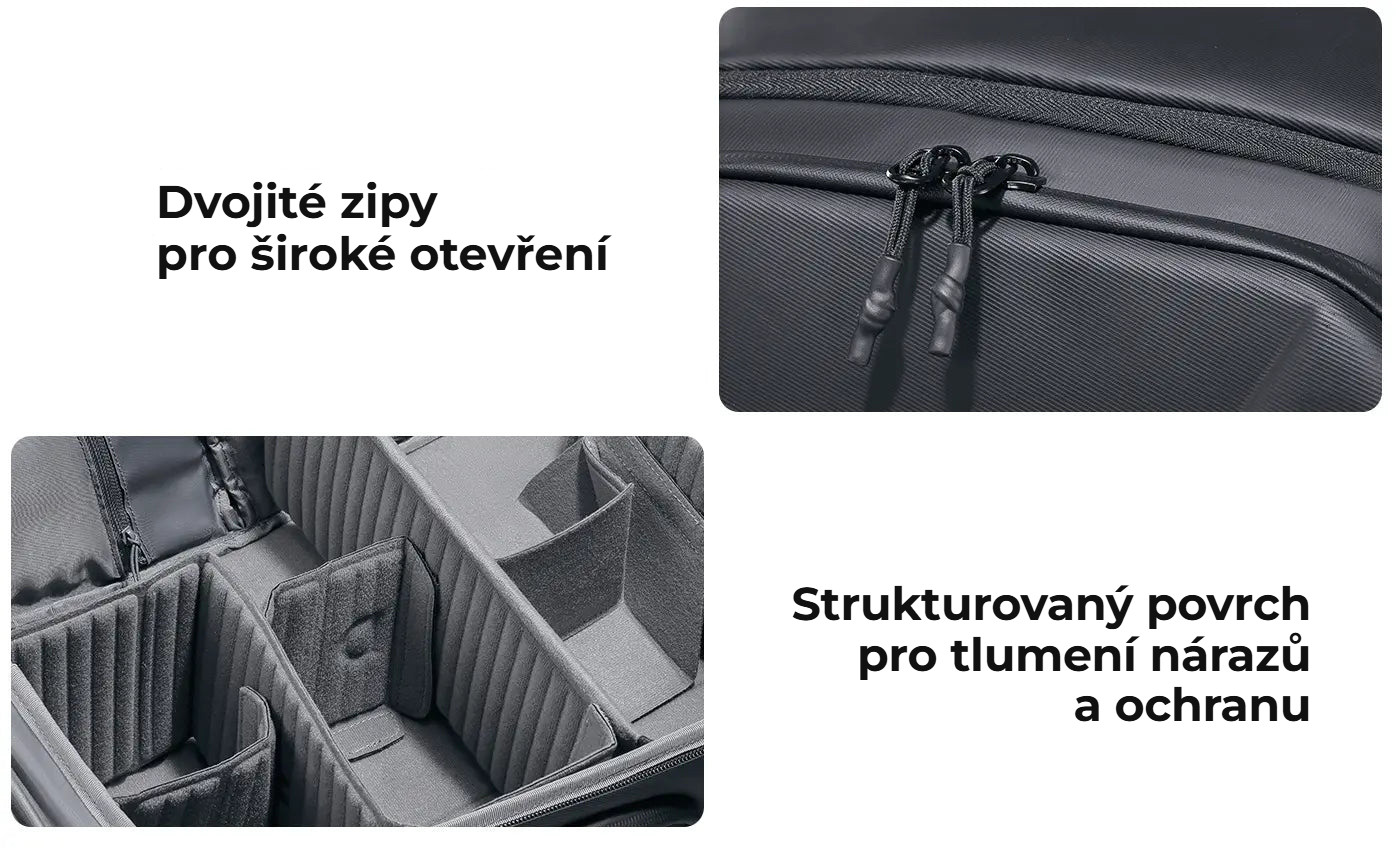 Ulanzi BP10 Hardshell Camera Backpack – Dvojité zipy a odolný povrch