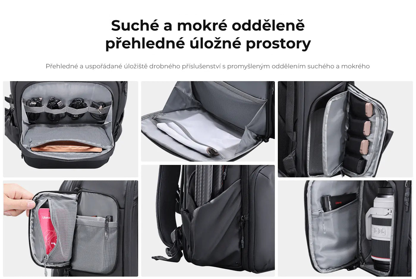 Ulanzi BP10 Hardshell Camera Backpack – Oddělený suchý a mokrý prostor