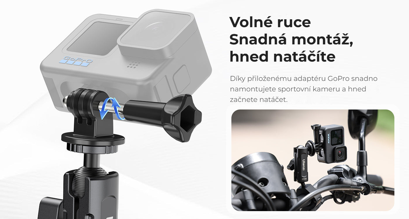 Ulanzi CM025 držák na řídítka pro akční kamery – Snadná montáž s adaptérem GoPro
