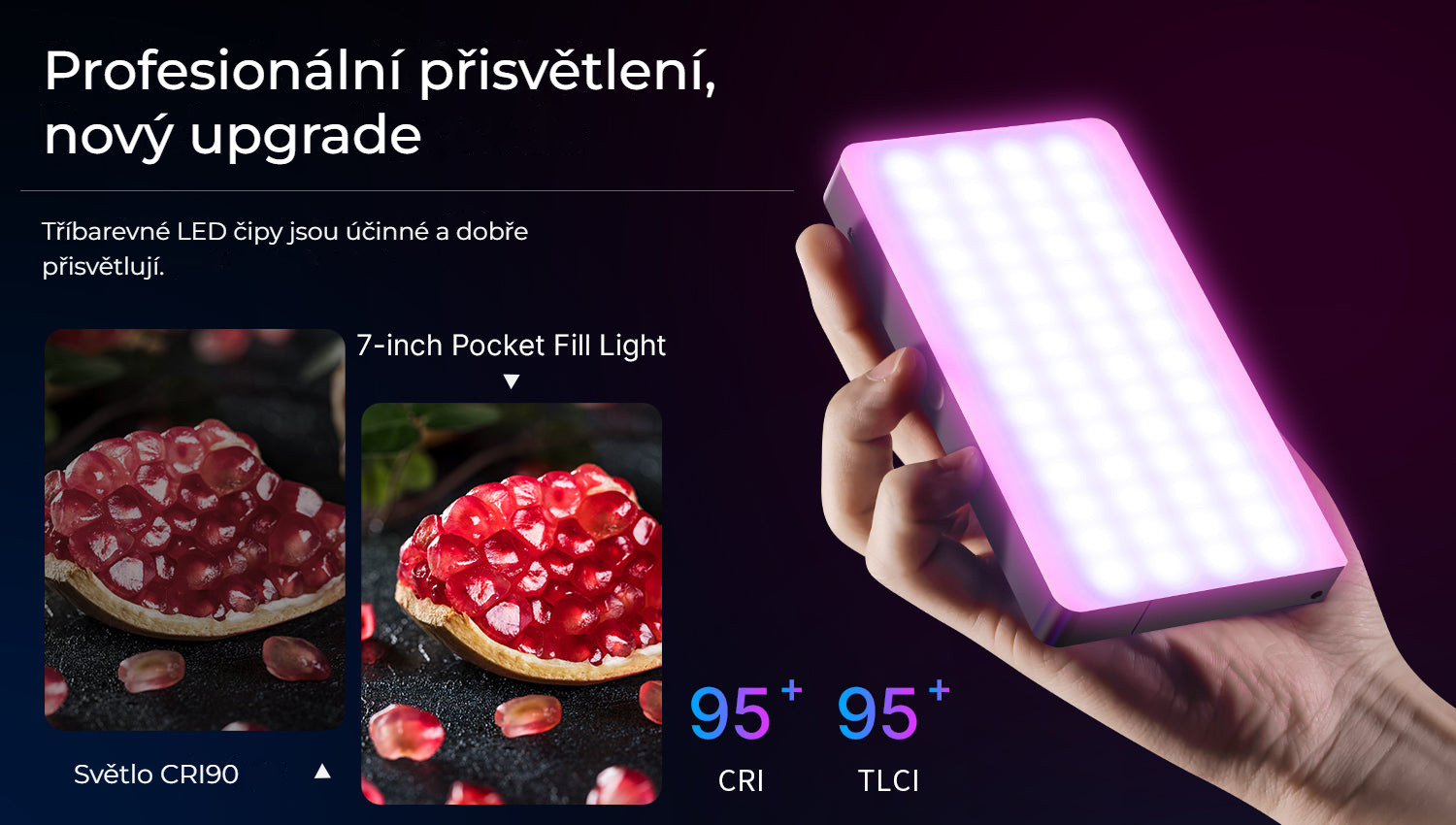 Ulanzi LT002 kapesní světlo RGB – Profesionální přisvětlení s CRI ≥ 95