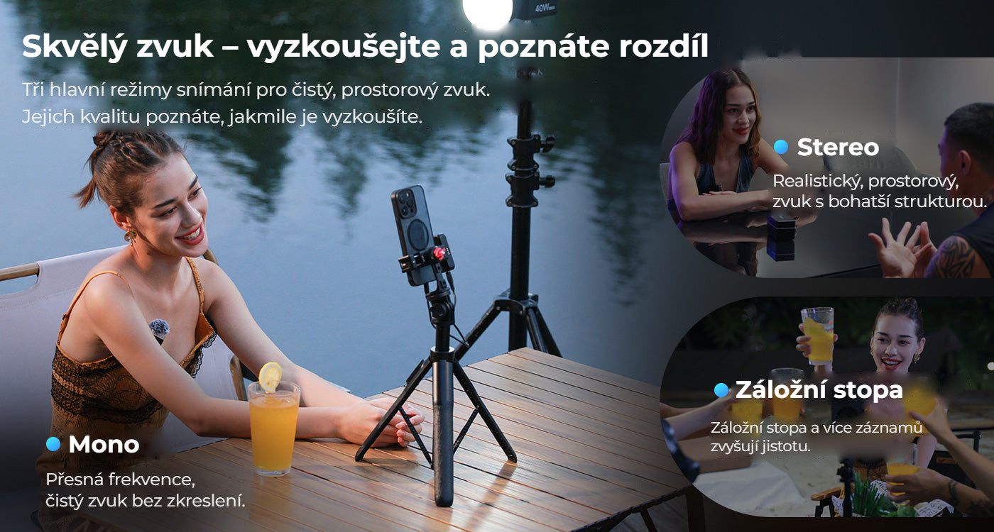 Ulanzi U-Mic AM18 – Mono, stereo a bezpečnostní stopa
