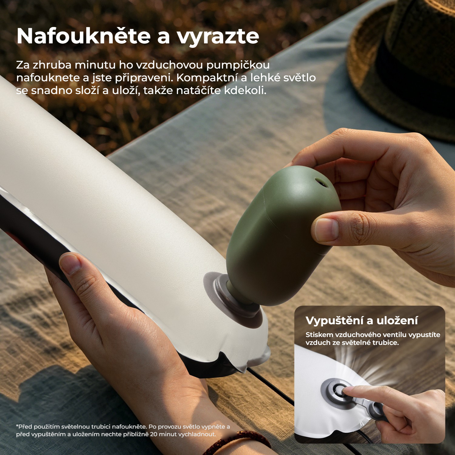 Ulanzi UA50 nafukovací světlo – Rychle nafouknout, rychle sbalit