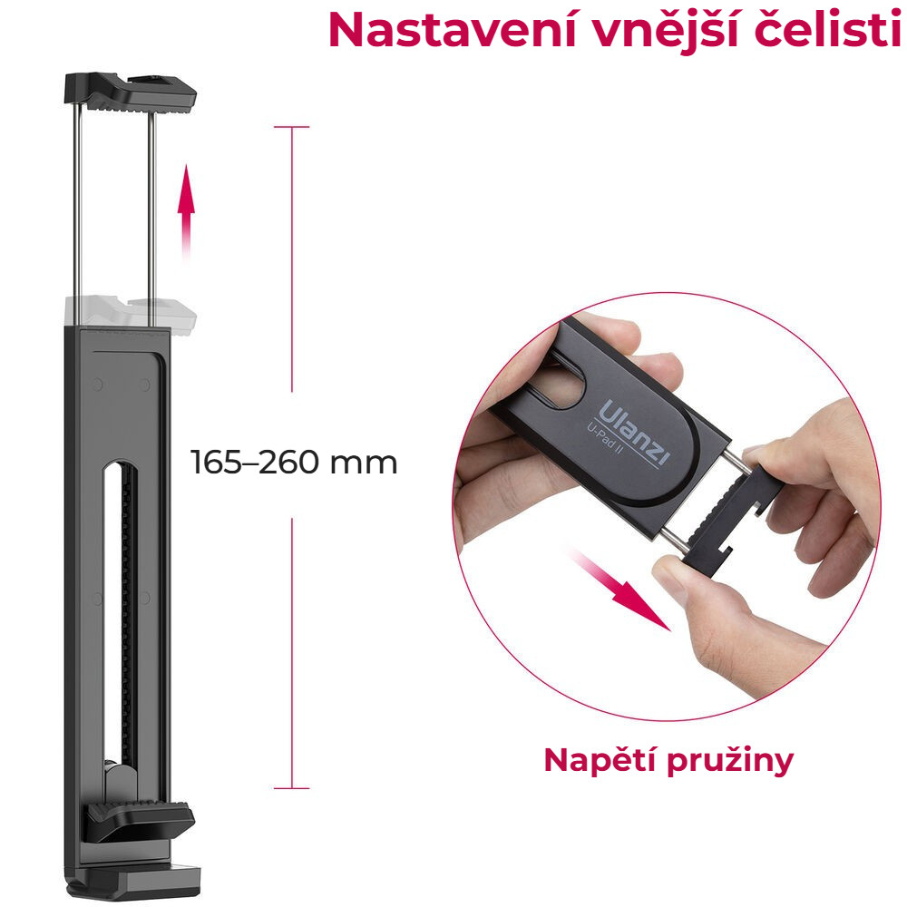 Ulanzi U-Pad II držák na telefon a tablet – Vnější čelist 165–260 mm