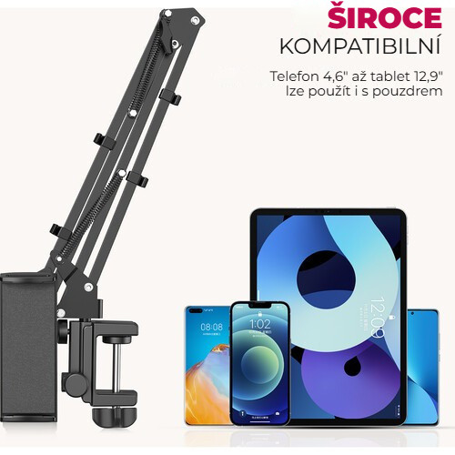 Ulanzi T2 stolní rameno – Od telefonu po velký tablet