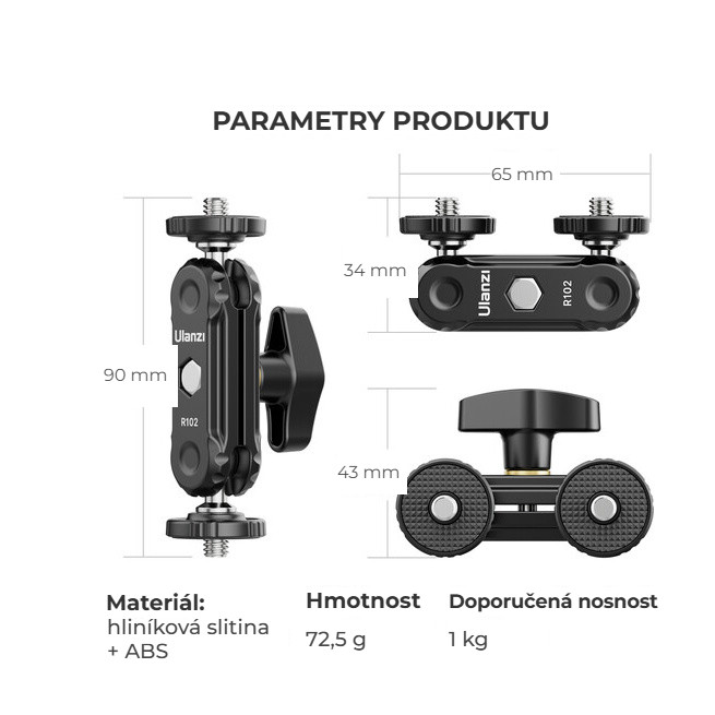 Ulanzi R102 Dual 1/4 Grip – Parametry