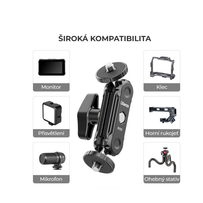 Ulanzi R102 Dual 1/4 Grip – Široké použití