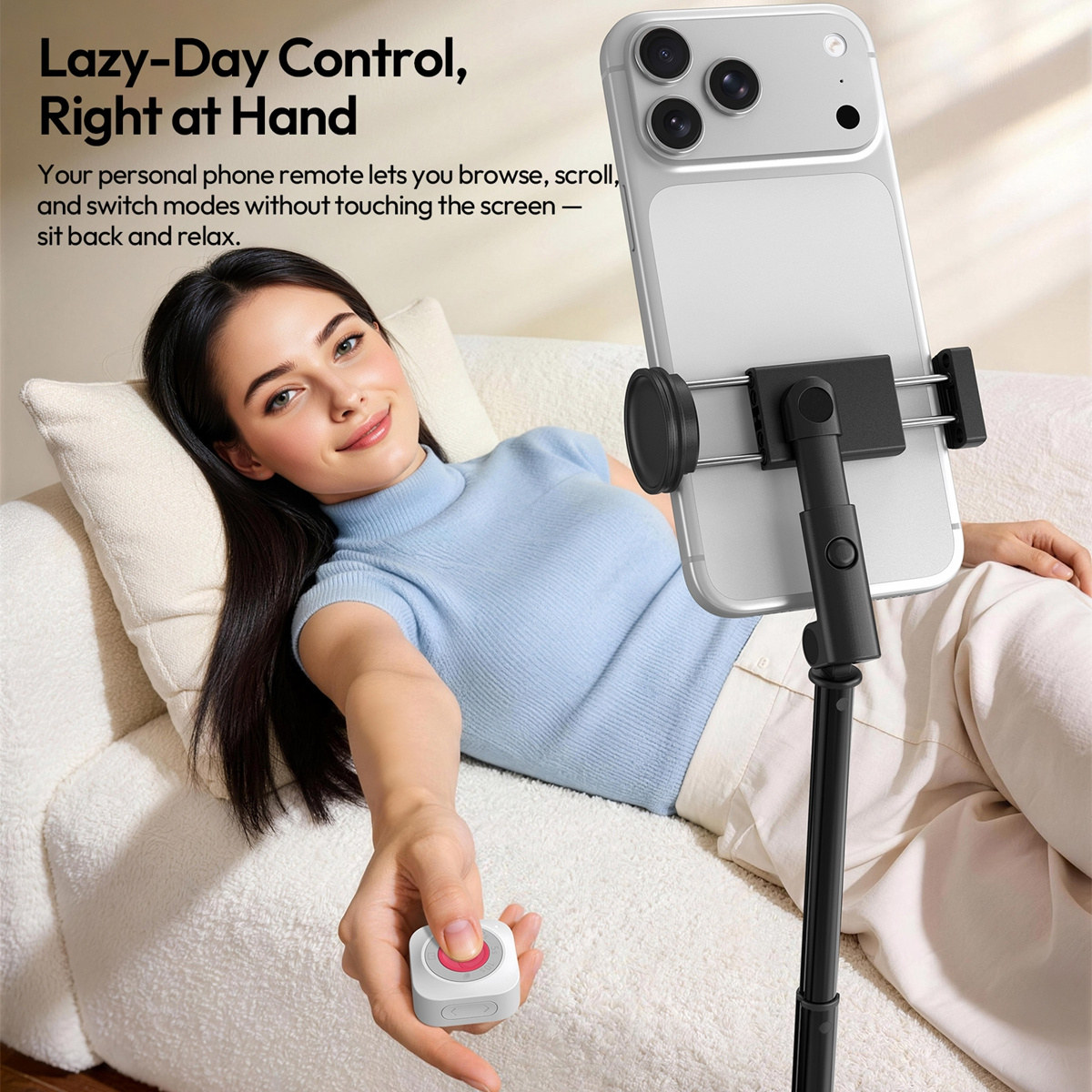 Ulanzi UT01 Bluetooth Remote Shutter and Scroller for Phones, White