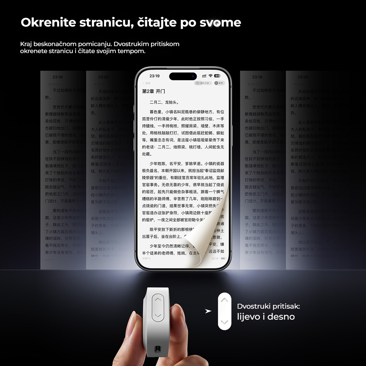 Ulanzi UT01 bluetooth daljinski okidač i klizač za telefon, bijeli