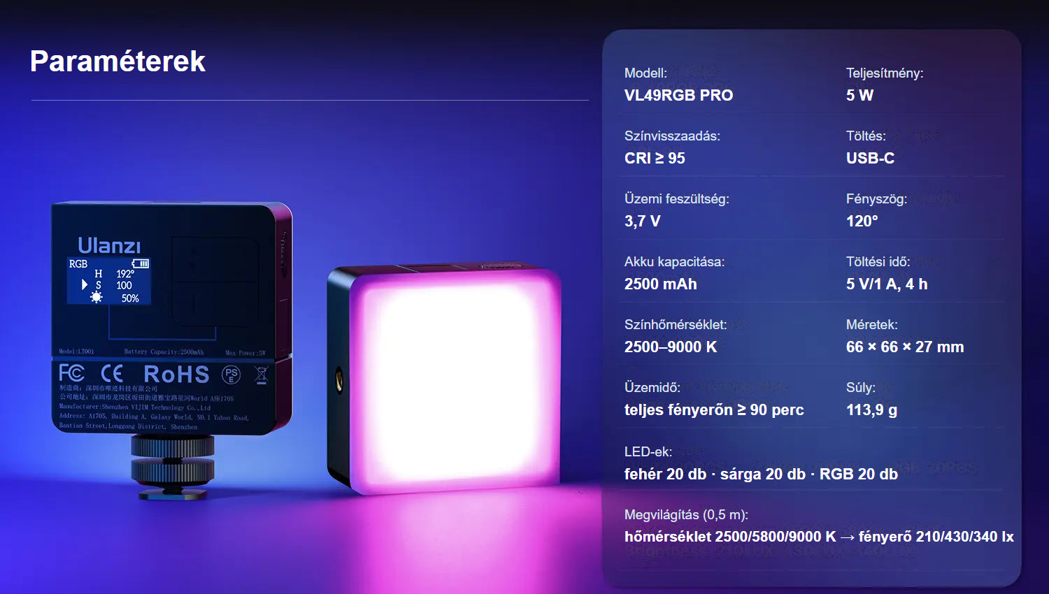 Ulanzi VL49 Pro RGB – 14
