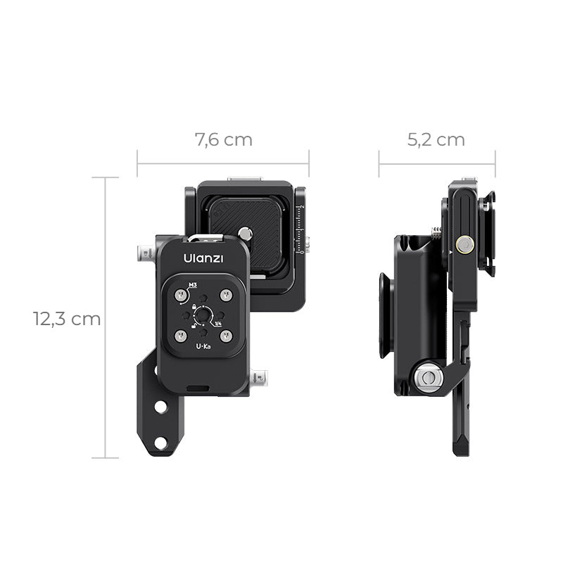 Ulanzi XJ01 Folding Handle Camera Cage – Malé rozměry po složení
